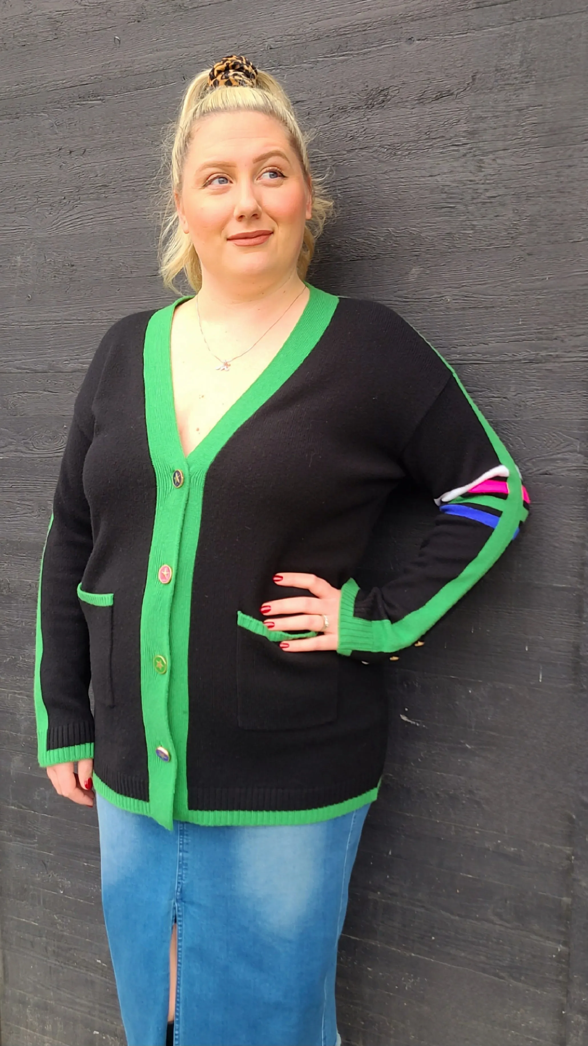 31643 Four Stripes Cardigan