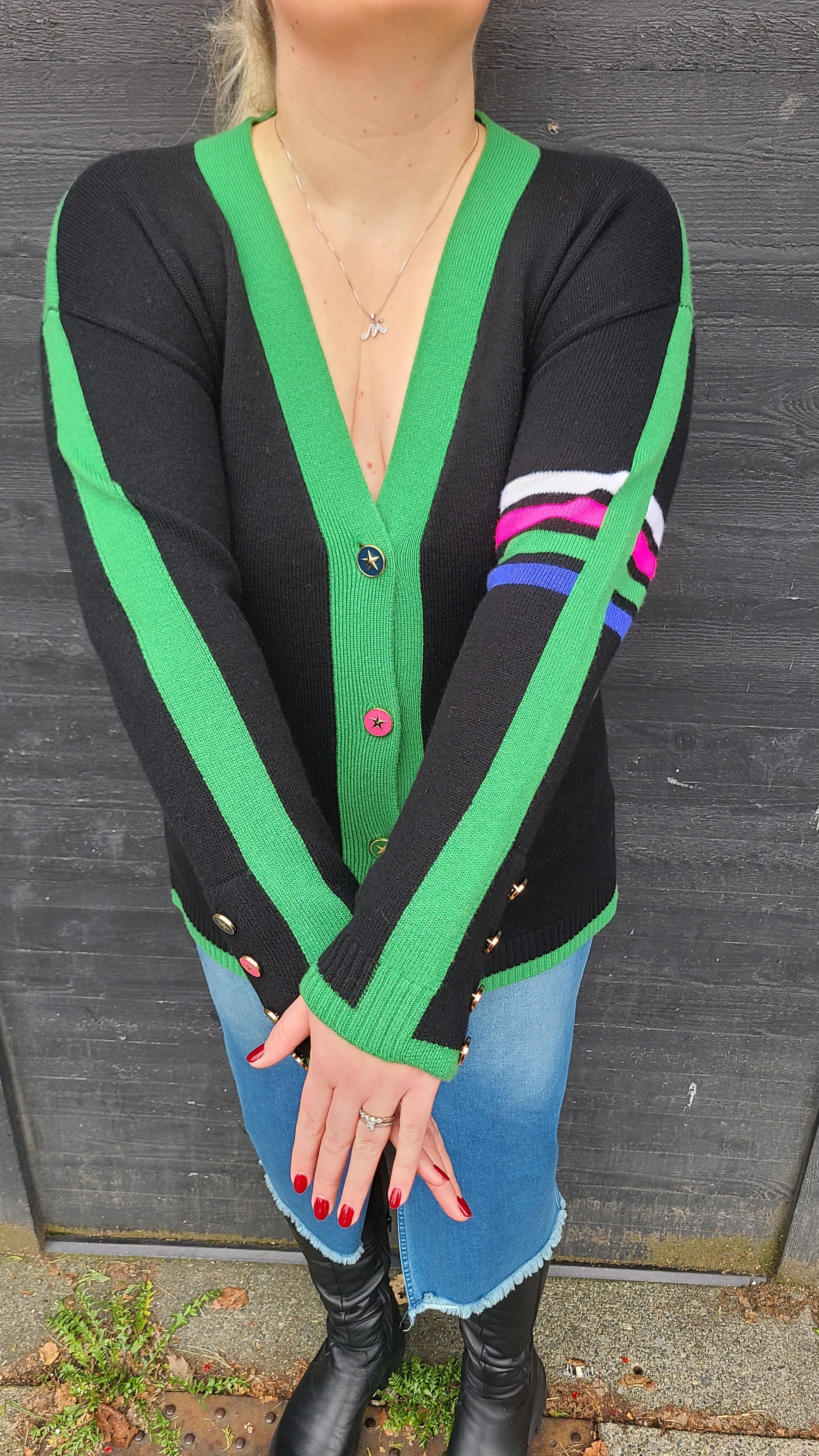 31643 Four Stripes Cardigan
