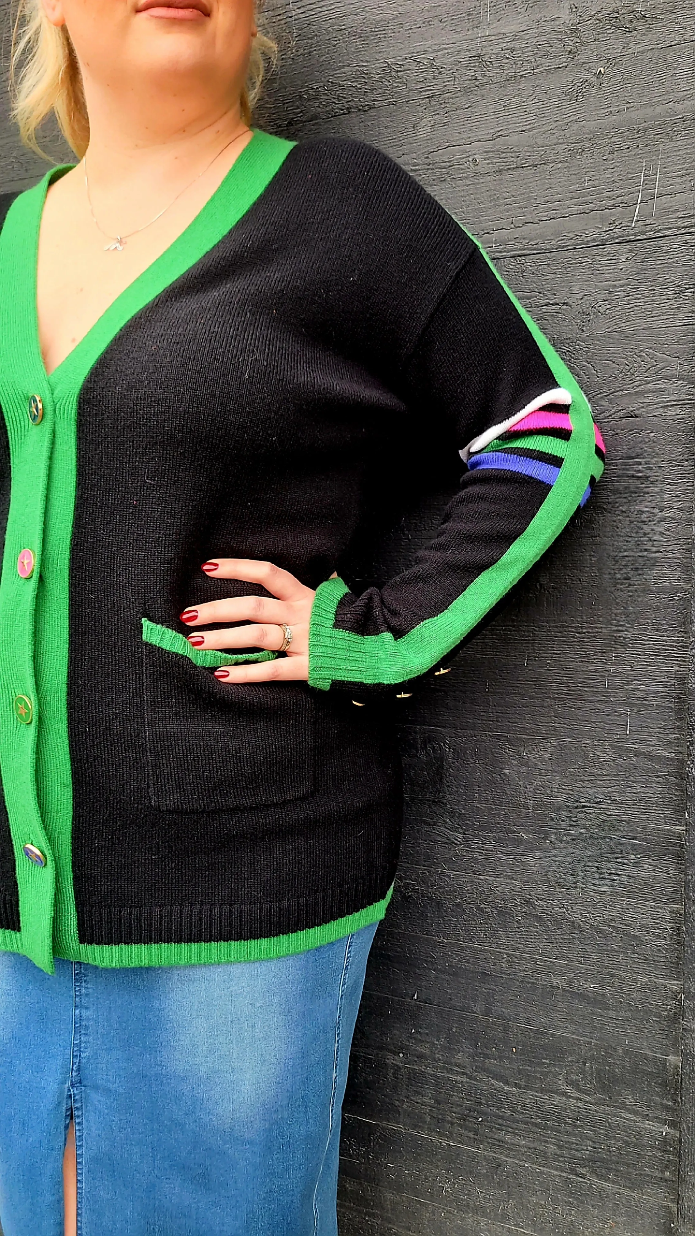 31643 Four Stripes Cardigan