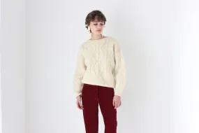 80s Pure Wool Chunky Cable Knit Sweater