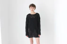 90s Mohair Blend Textured Knit Sweater Dress