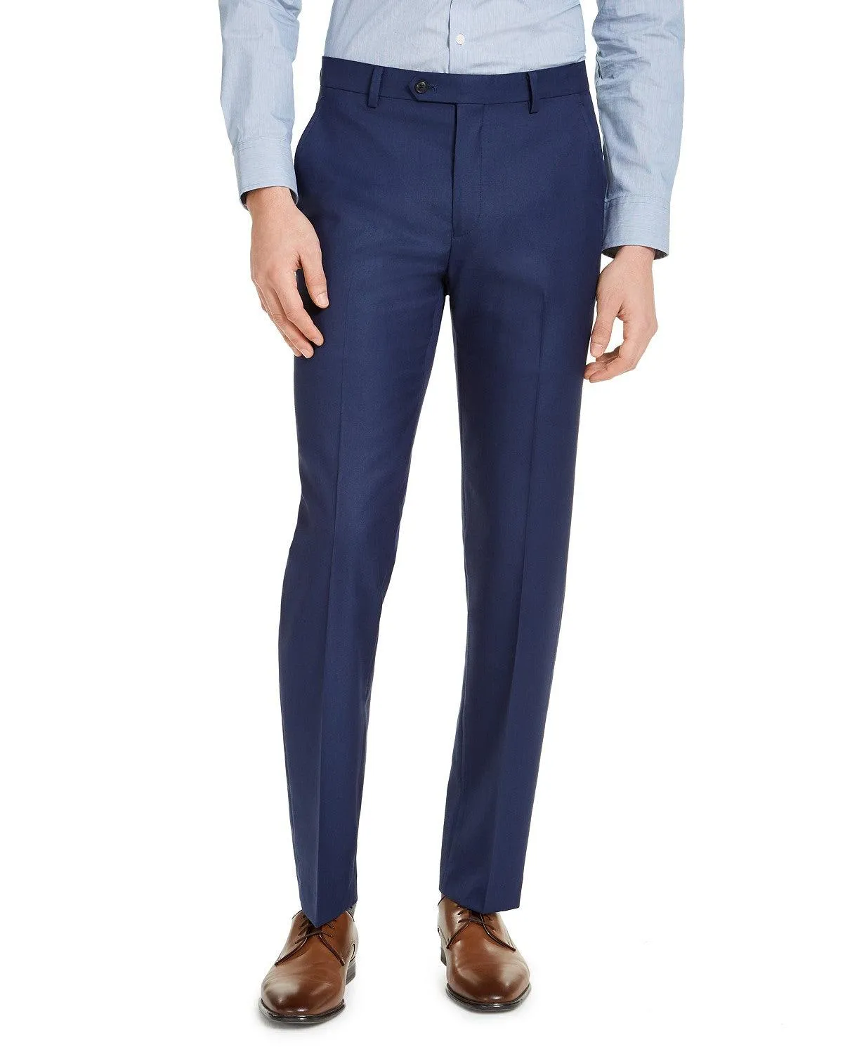 Alfani Mens Slim fit Dress Pants 32 / 34 Blue Solid Stretch