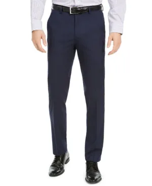 Alfani Mens Slim fit Dress Pants 32 / 34 Blue Solid Stretch