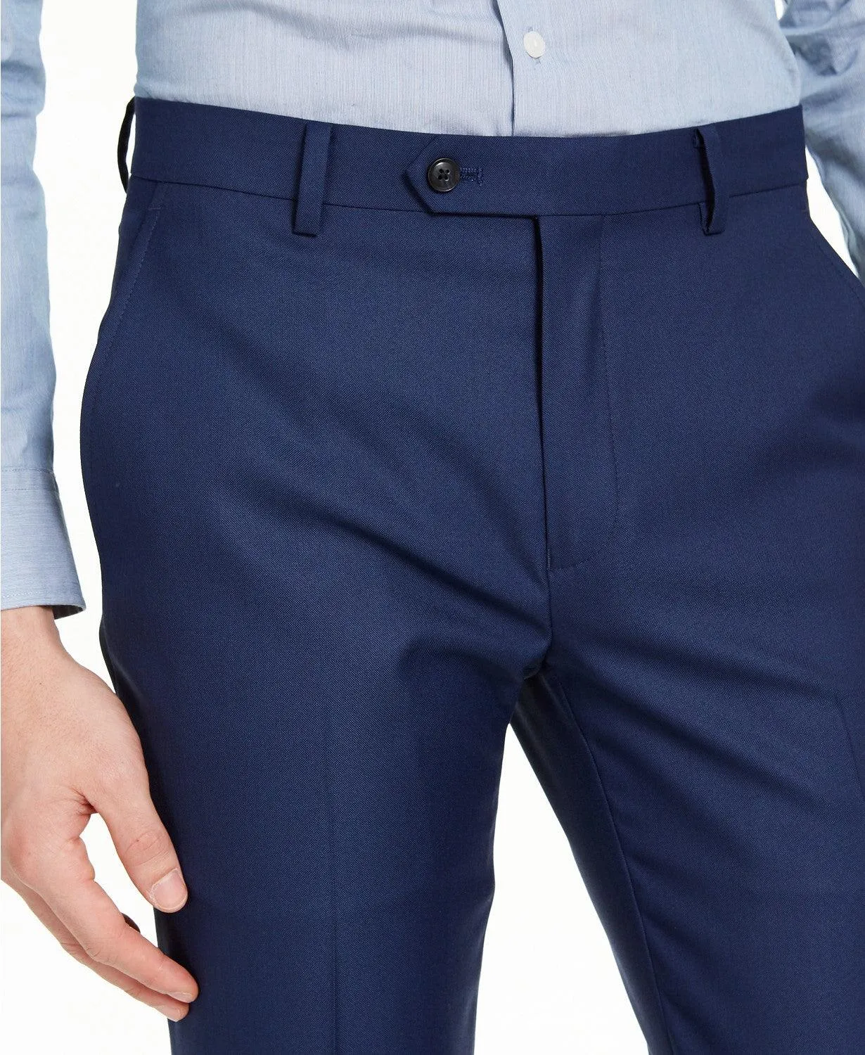 Alfani Mens Slim fit Dress Pants 32 / 34 Blue Solid Stretch