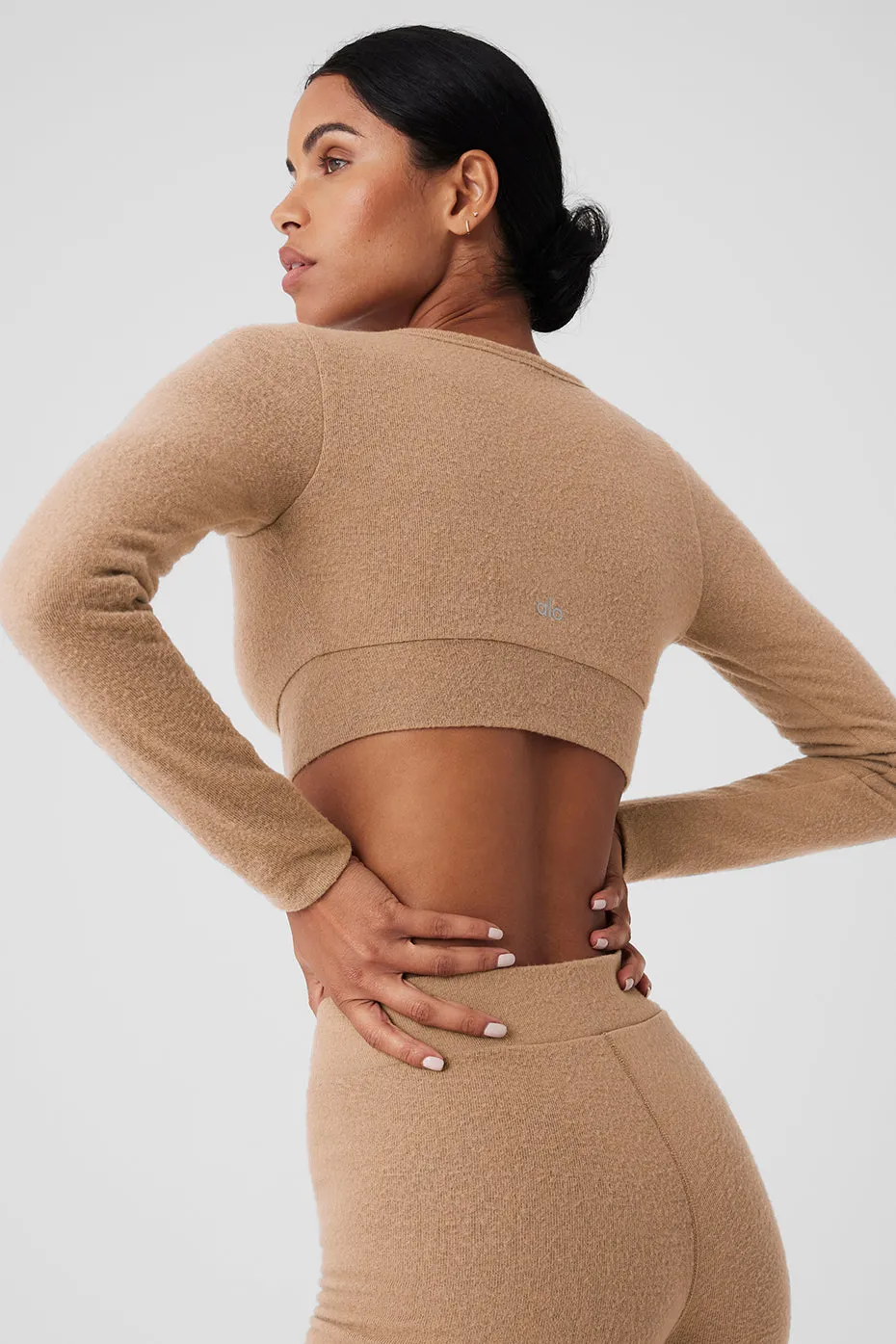 Alolux Cropped Me Time Cardigan - Toasted Almond