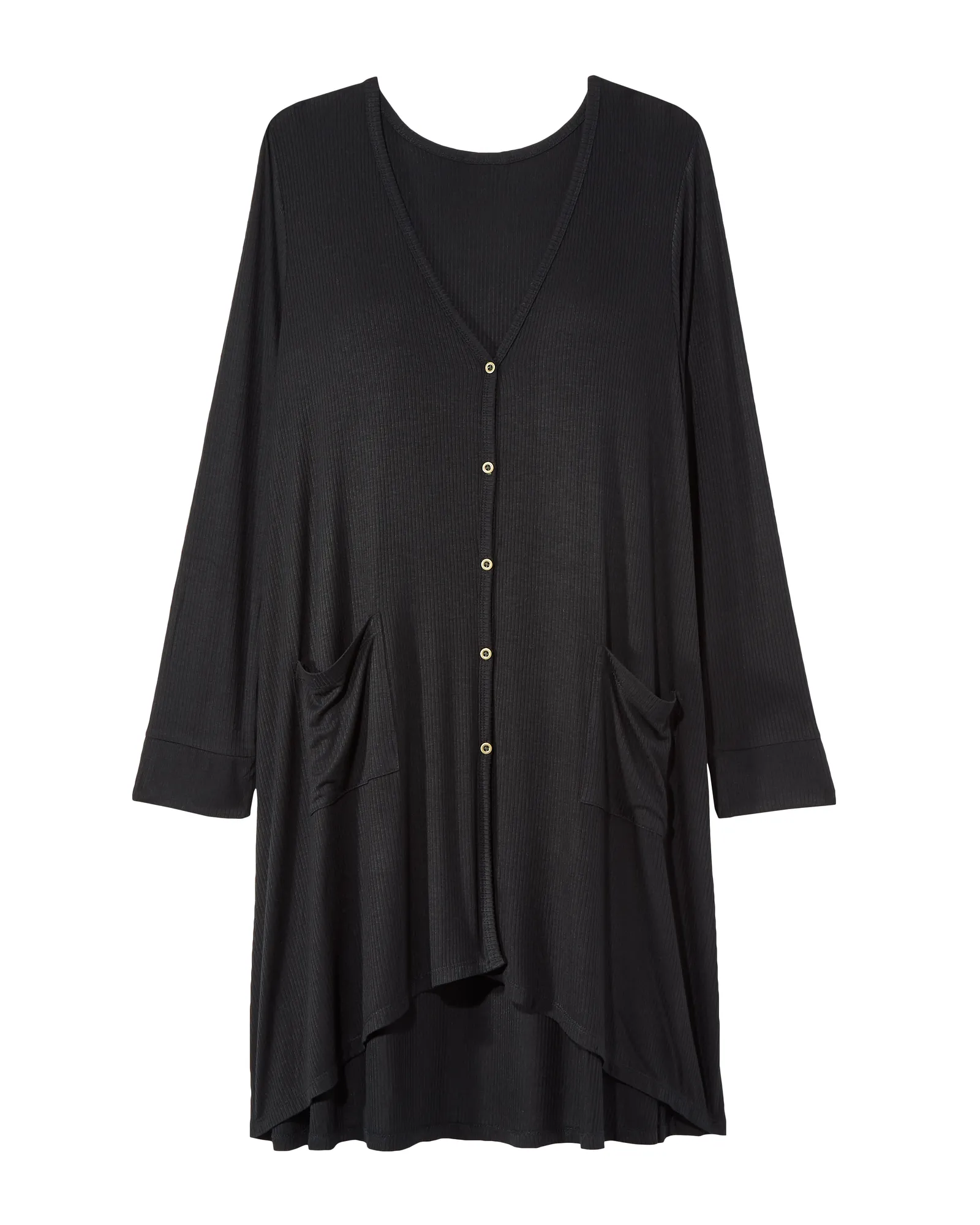 Amber Long Sleeve Button Front Cardigan | Black