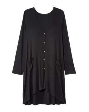 Amber Long Sleeve Button Front Cardigan | Black
