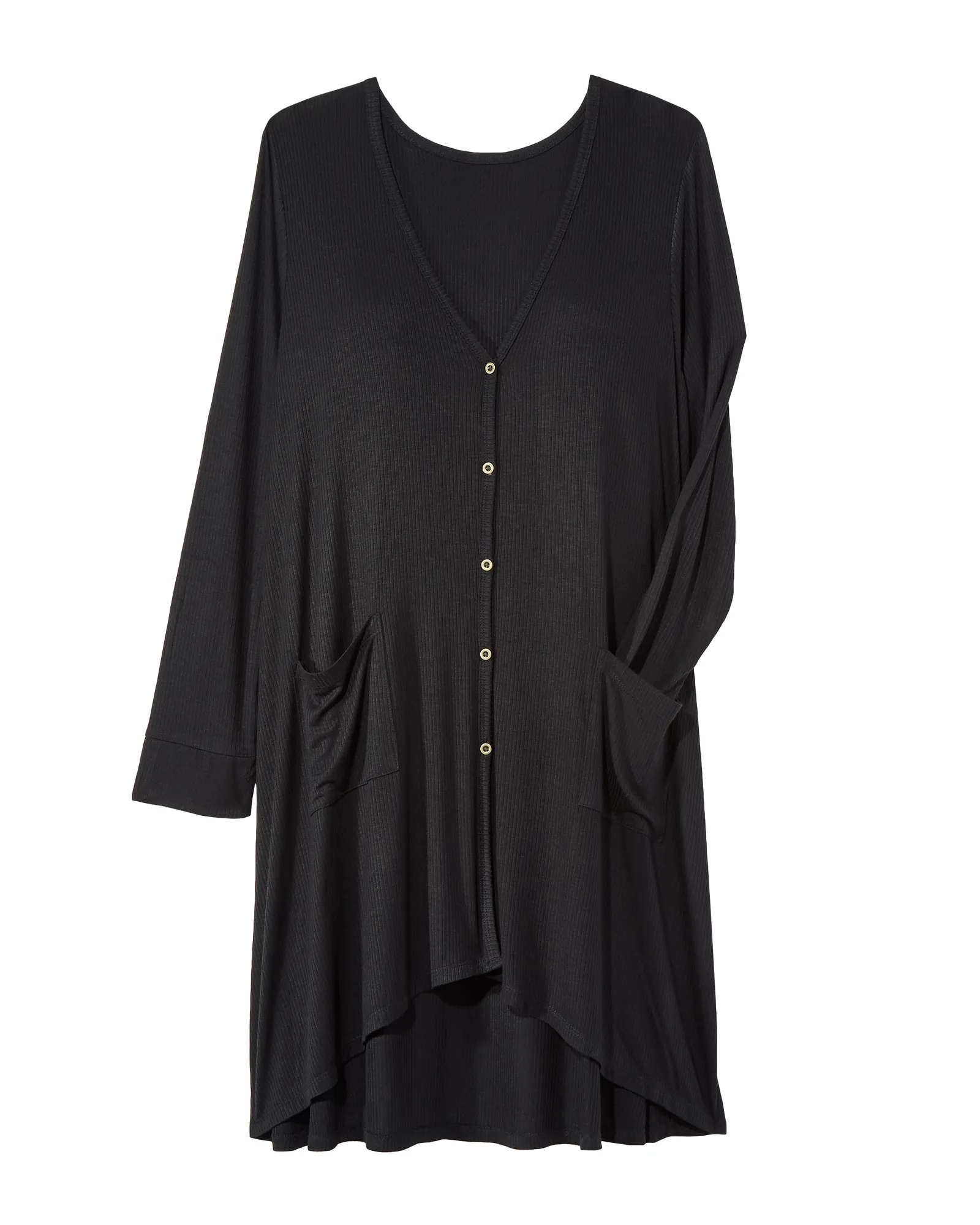 Amber Long Sleeve Button Front Cardigan | Black
