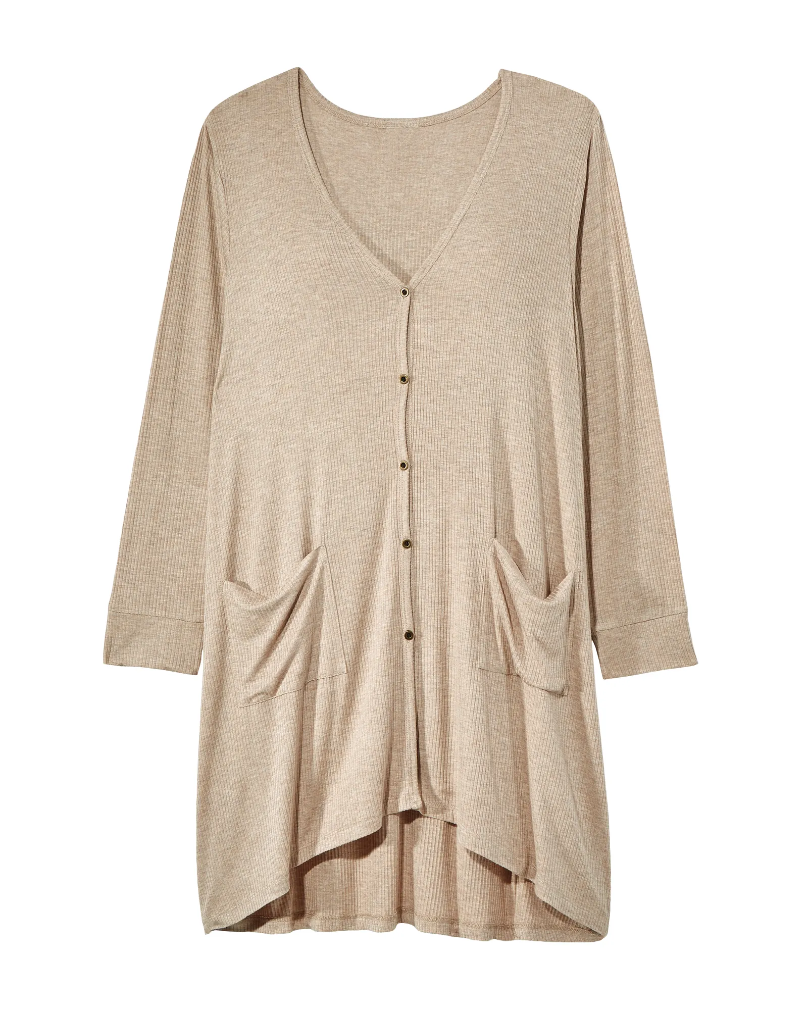 Amber Long Sleeve Button Front Cardigan | Tan
