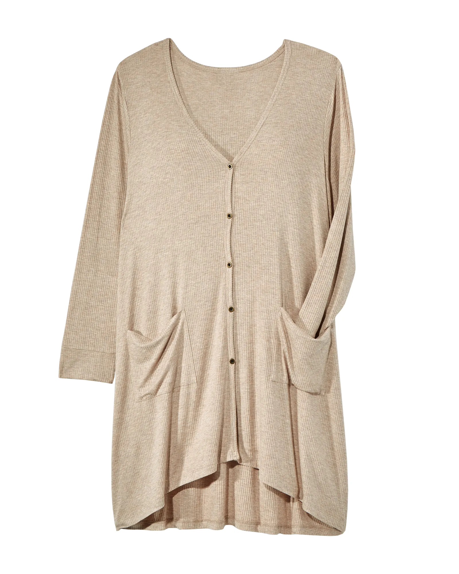 Amber Long Sleeve Button Front Cardigan | Tan