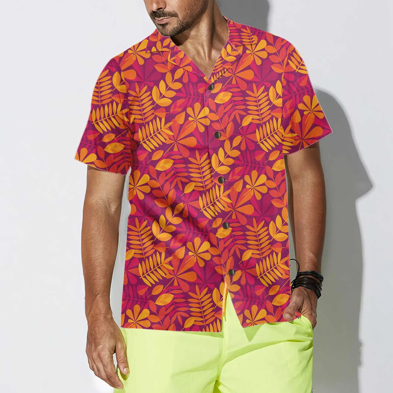Autumn Leaves Seamless Pattern For Thanksgiving Hawaiian Shirt, Fall Thanksgiving Shirt, Gift For Thanksgiving Day