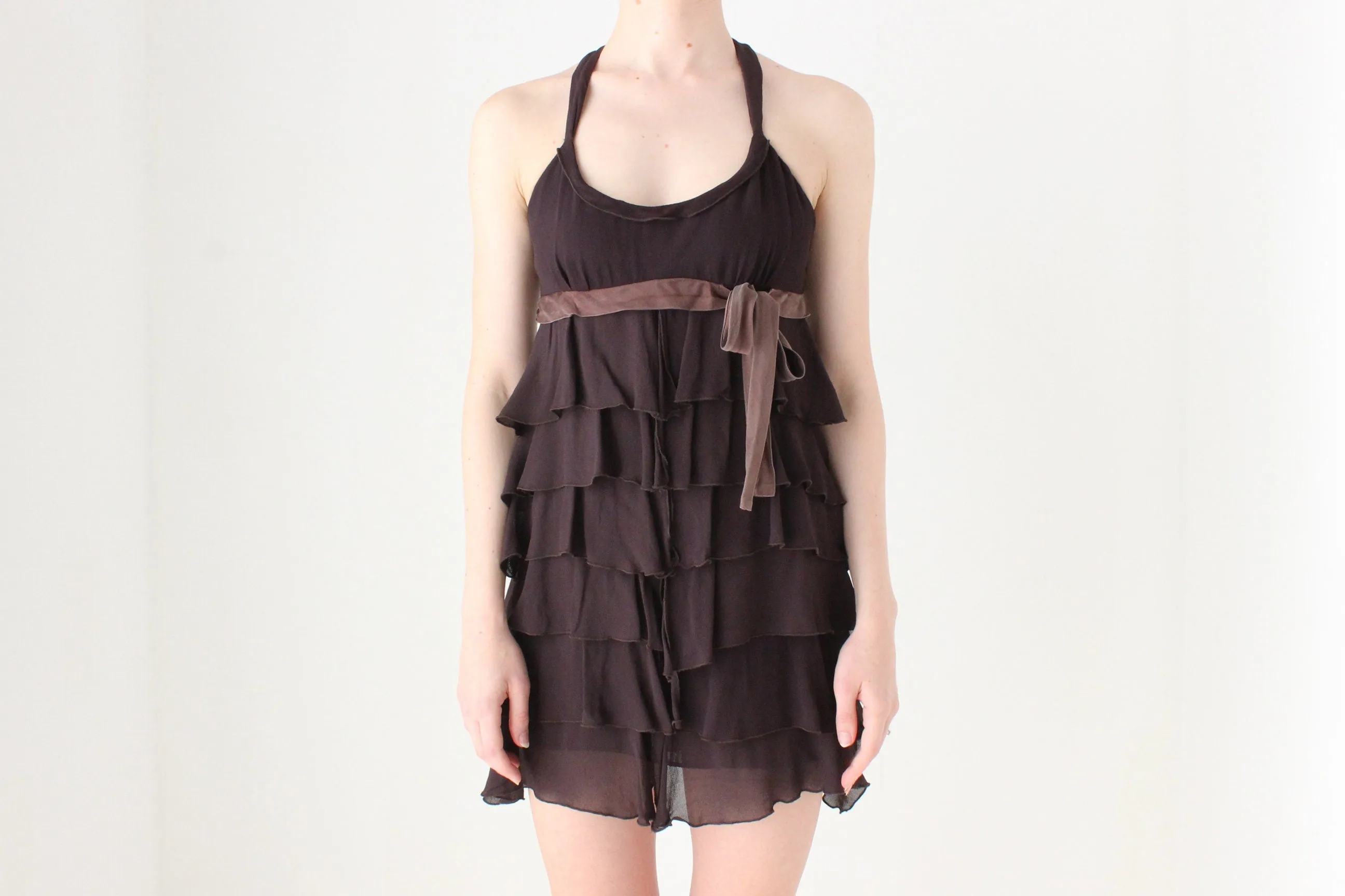 BALLETCORE 2000s Layered Ruffle Crepe Mini by CUE