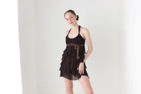 BALLETCORE 2000s Layered Ruffle Crepe Mini by CUE