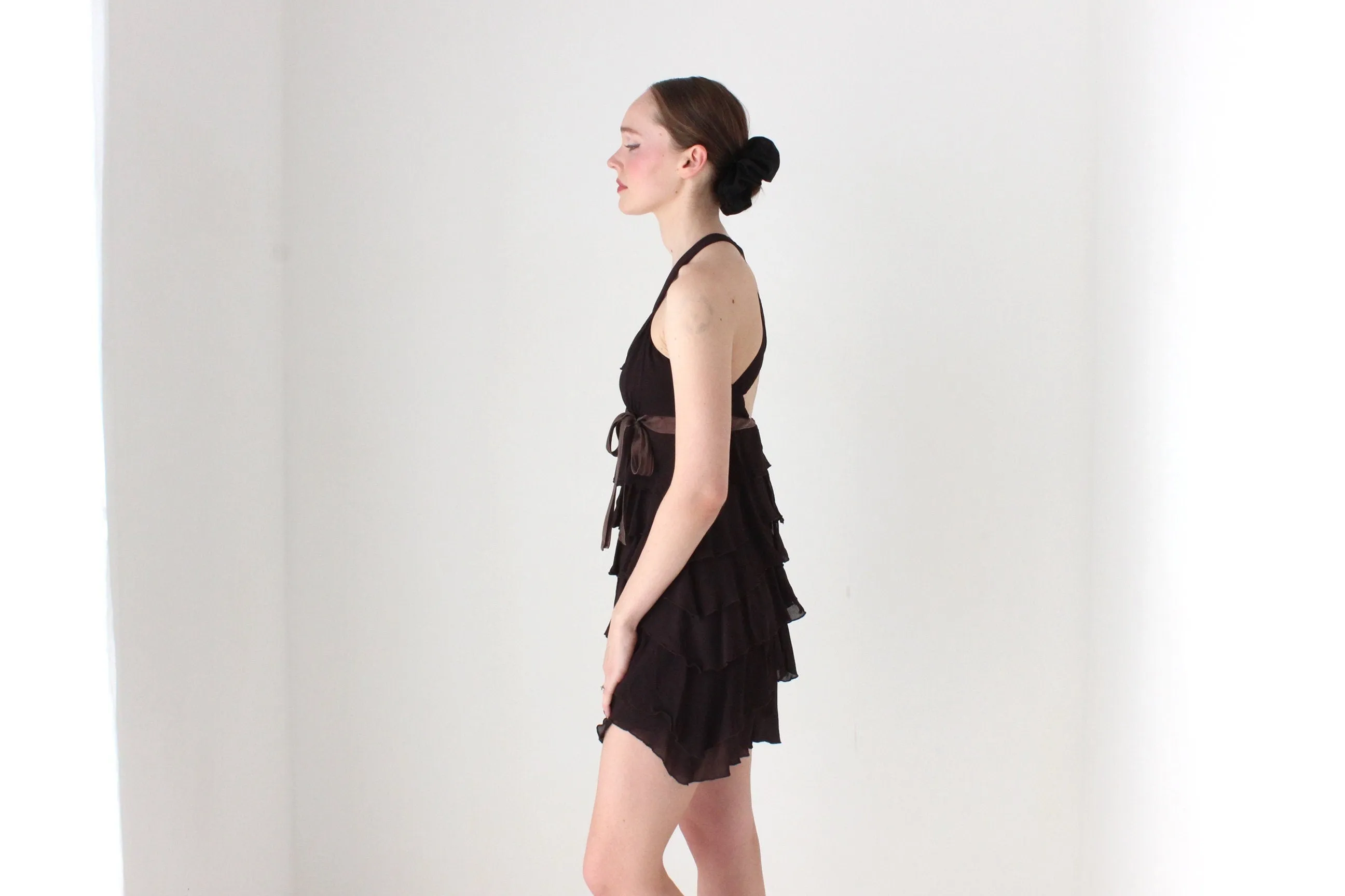 BALLETCORE 2000s Layered Ruffle Crepe Mini by CUE