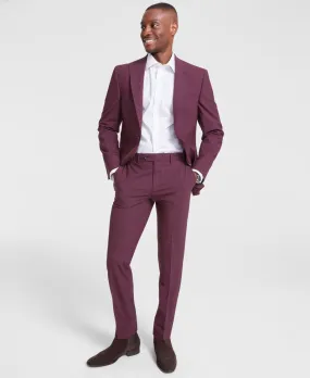 Bar Iii Mens Slim fit Dress Pants 32 / 30 Red Solid Stretch