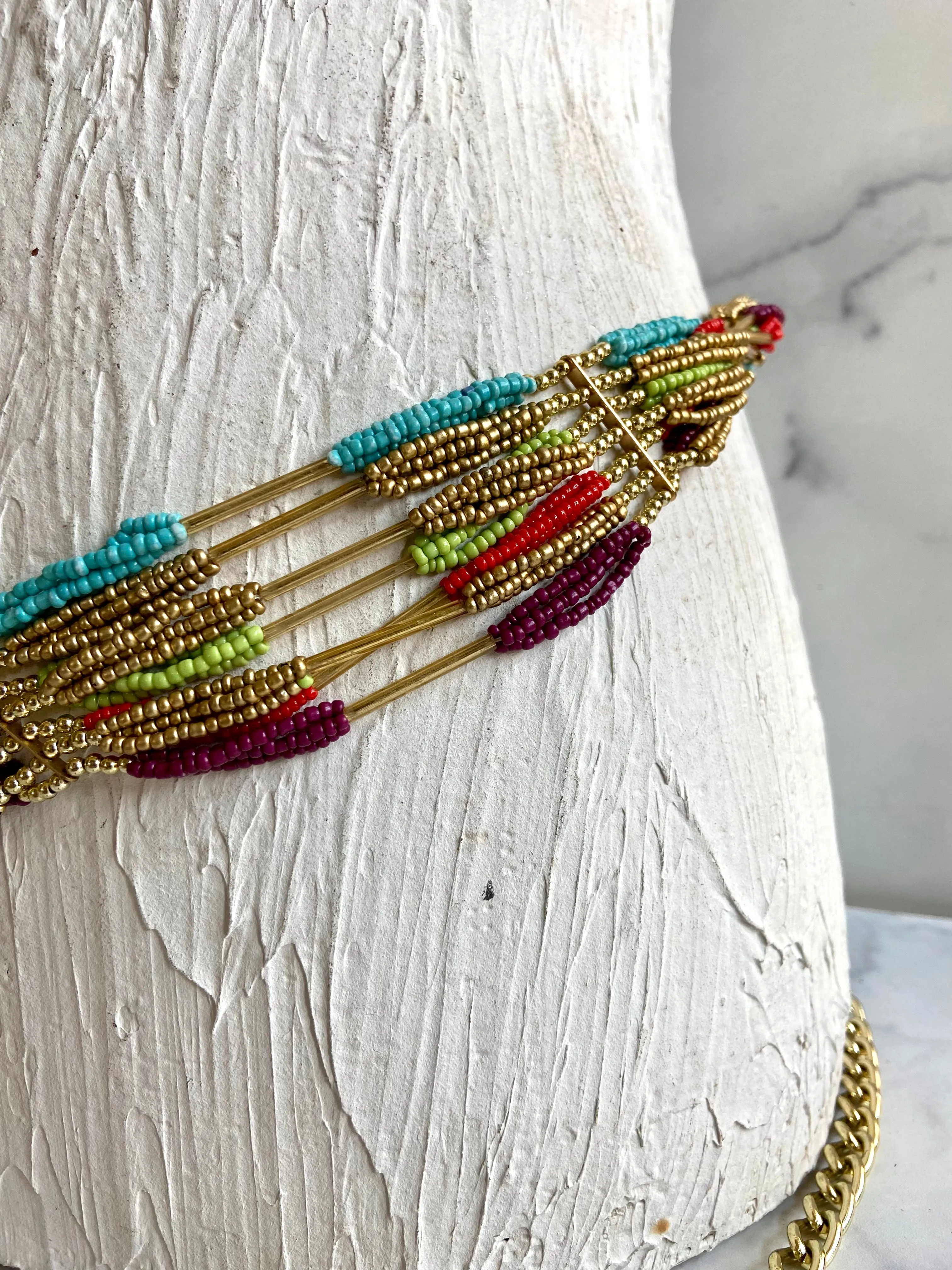 Beads chain belt