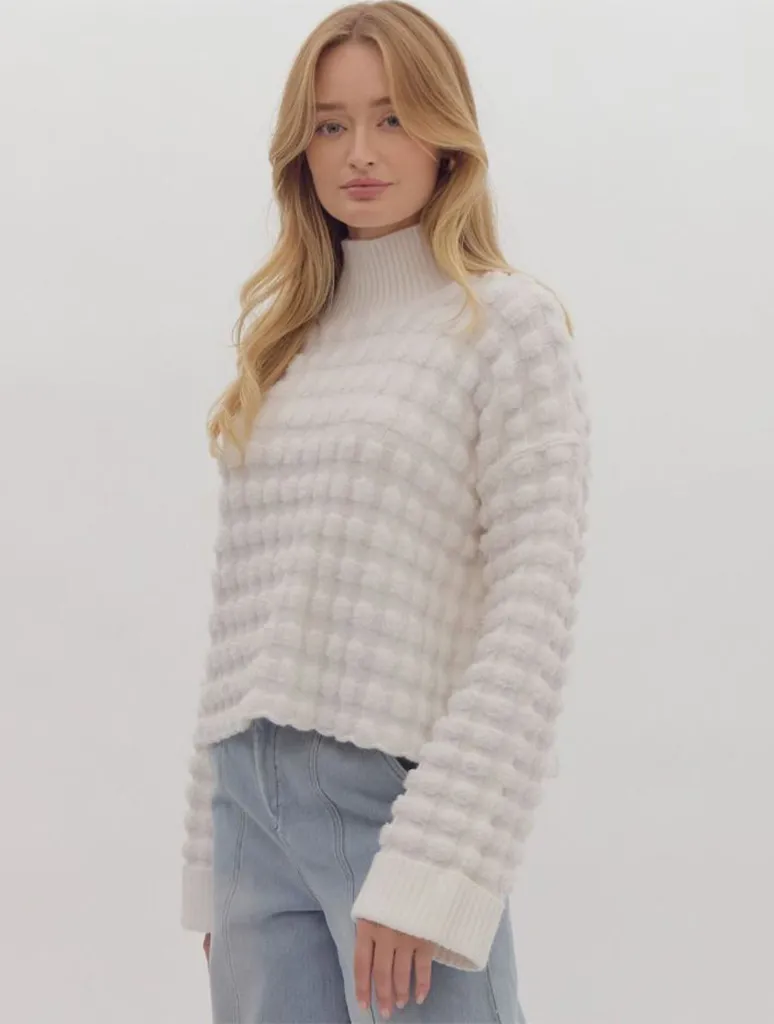 Bell Sleeve Textured Sweater