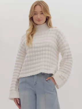 Bell Sleeve Textured Sweater