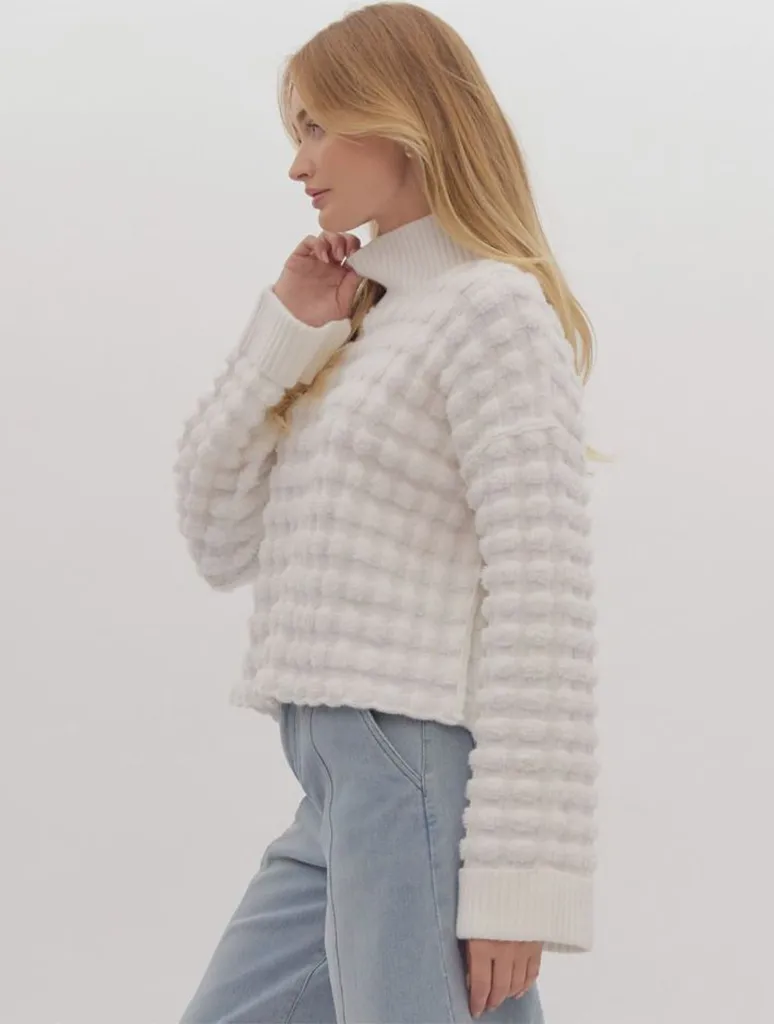 Bell Sleeve Textured Sweater