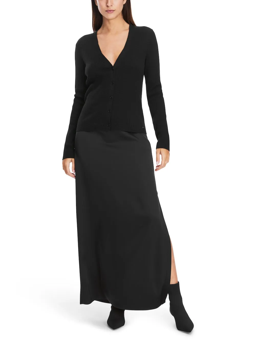 Black Fine Knit Lurex Cardigan