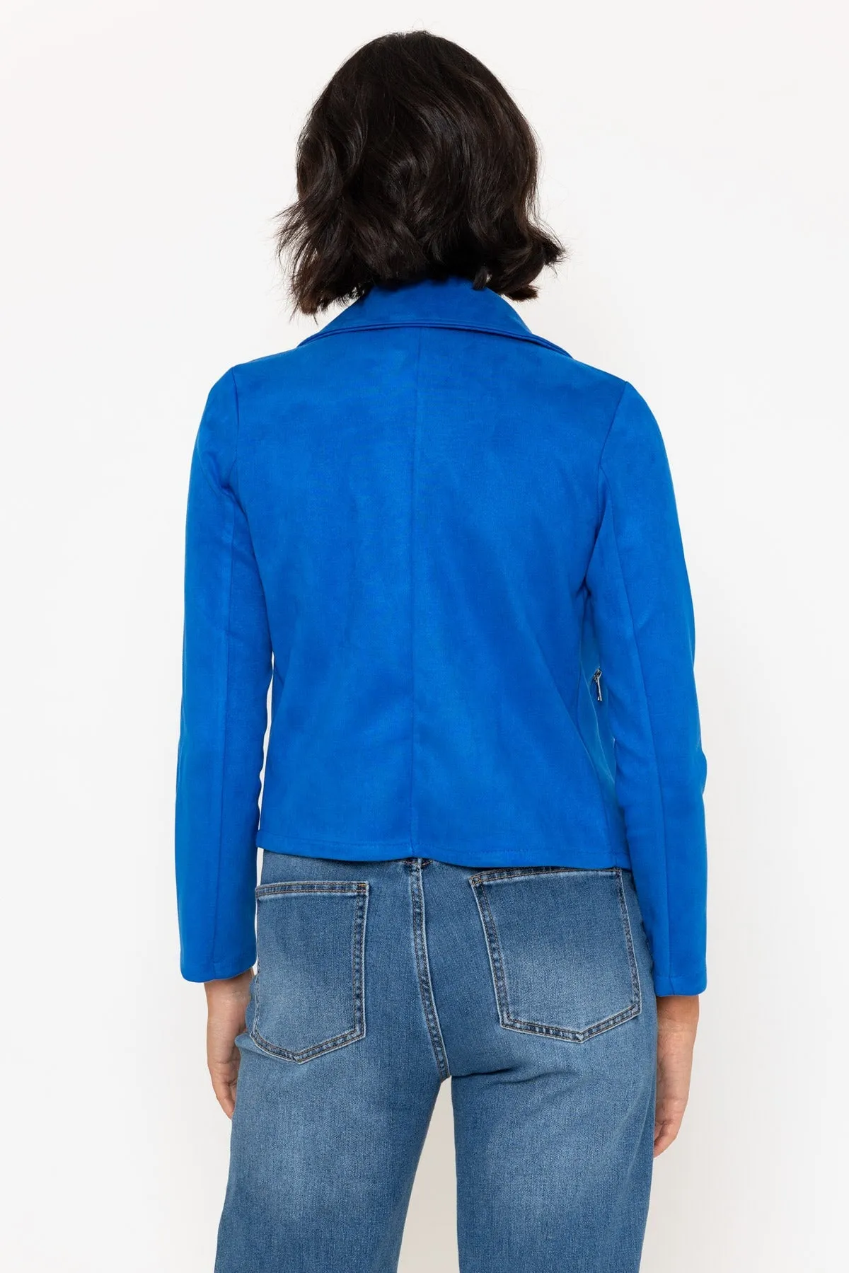 Blue Suede Cover Up Jacket