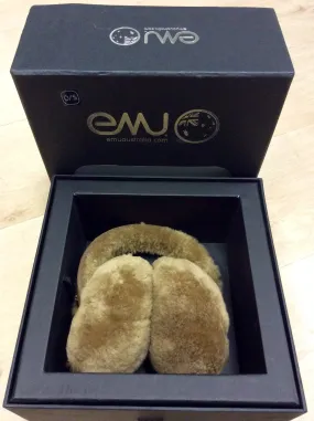 BRAND NEW IN BOX EMU AUSTALIA TOFFEE SHEEPSKIN EAR MUFFS