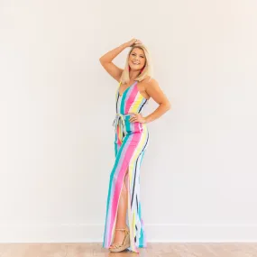 Brighter Days Striped Jumpsuit