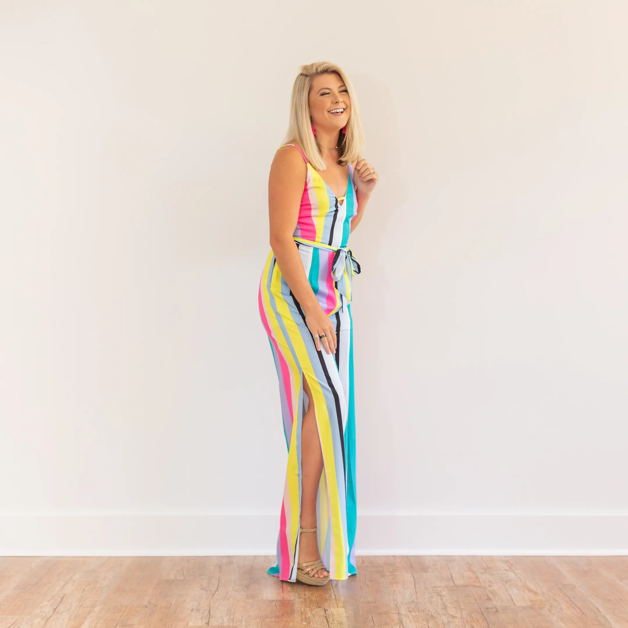 Brighter Days Striped Jumpsuit