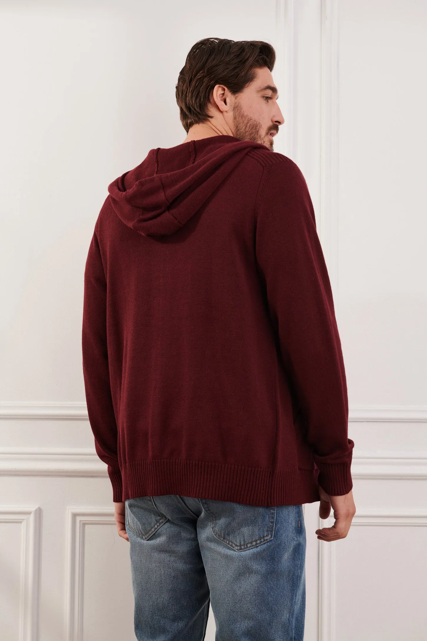 Cardigan en tricot à capuchon - Homme