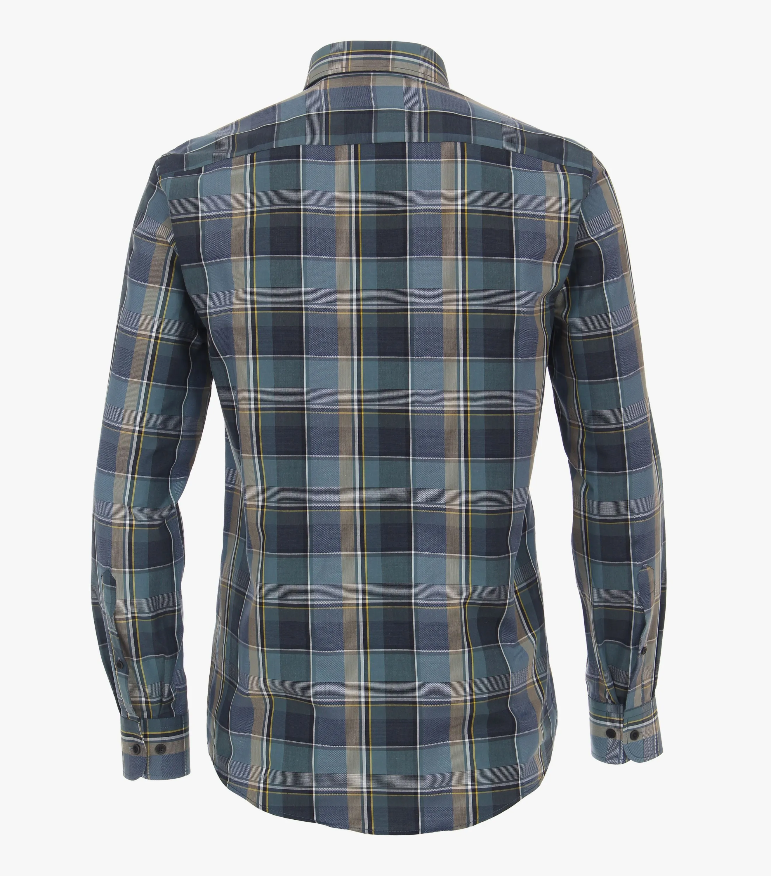 Casa Moda Long Sleeve Casual Check Shirt - Dark Turquoise