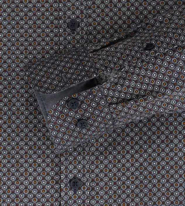 Casa Moda Long Sleeve Casual Shirt 100 -  Grey/Dark Blue