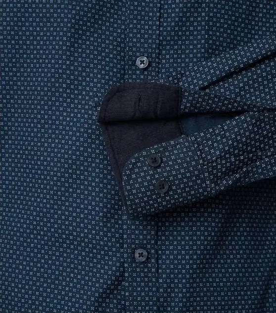Casa Moda Long Sleeve Flannel Casual Shirt 100 - Dark Blue