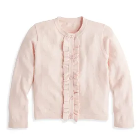 Cashmere Blend Ruffle Cardigan -- Blush