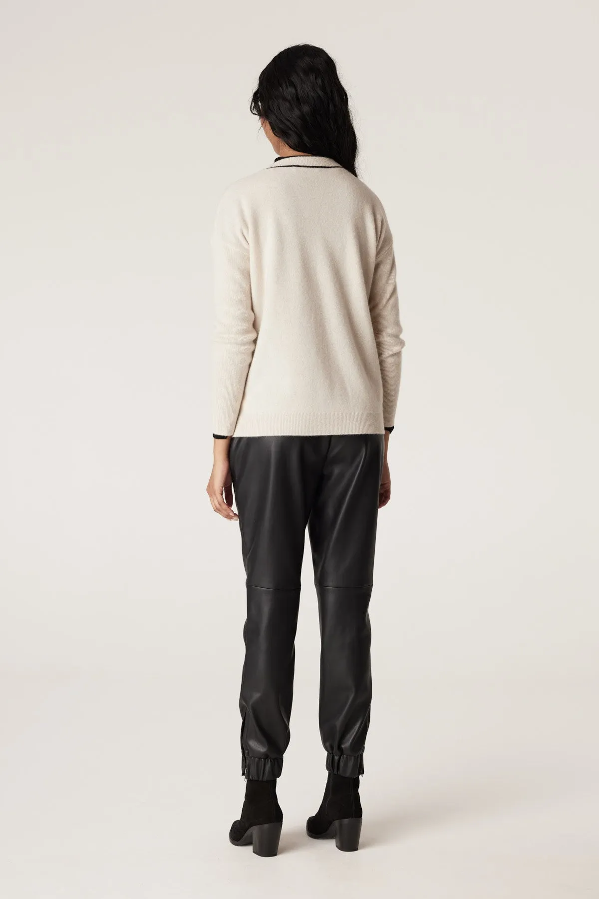 Cashmere V Neck Cardigan - Pearl