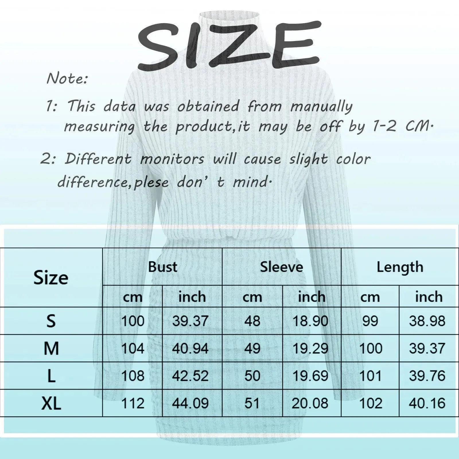 Casual Bodycon Women’s Long Sleeve Ribbed Knit Turtleneck Mini Sweater Dress