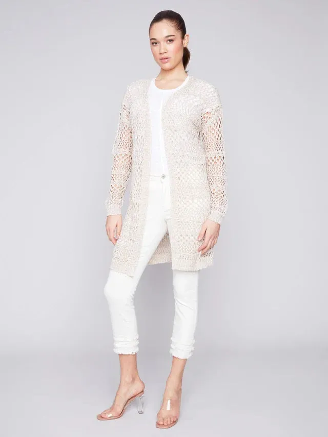 C.B 2642 Long Crochet Cardigan