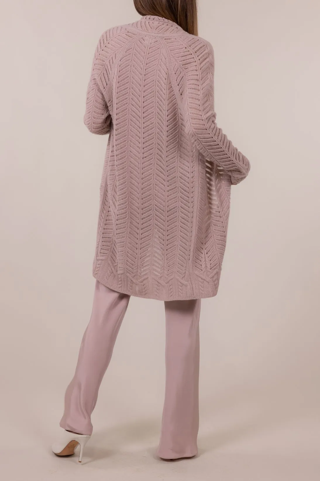 CHEVRON LACE STITCH CARDIGAN