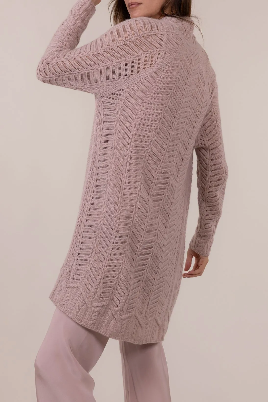 CHEVRON LACE STITCH CARDIGAN