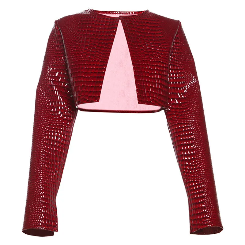 Chic Cropped Solid Color Jacket – Autumn Winter Essential