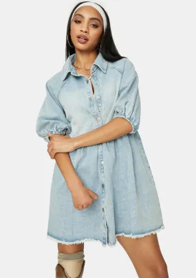 Chill Till You Make It Denim Babydoll Dress