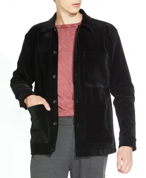 Civil Society Black Corduroy Velour Shirt Jacket