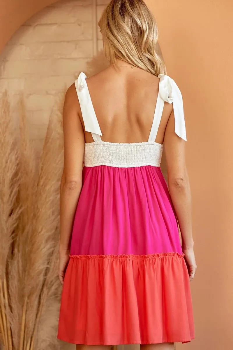 Color Block Babydoll Dress