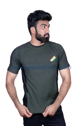 Commando Half Sleeves Olive Green T Shirt
