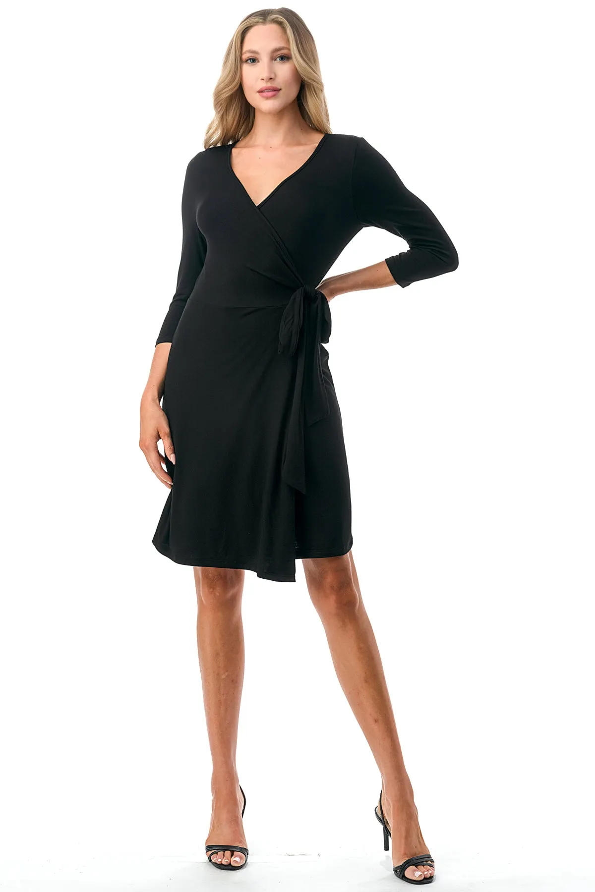 CORDELIA WRAP DRESS (BLACK)- VD3156