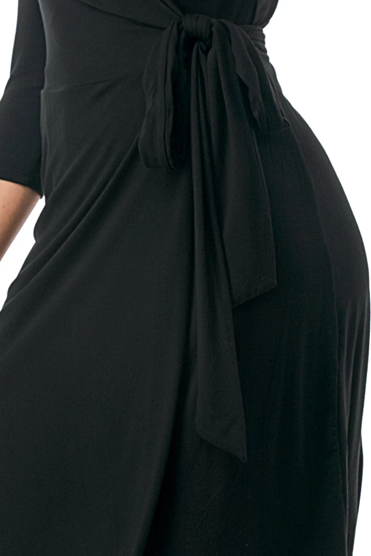 CORDELIA WRAP DRESS (BLACK)- VD3156