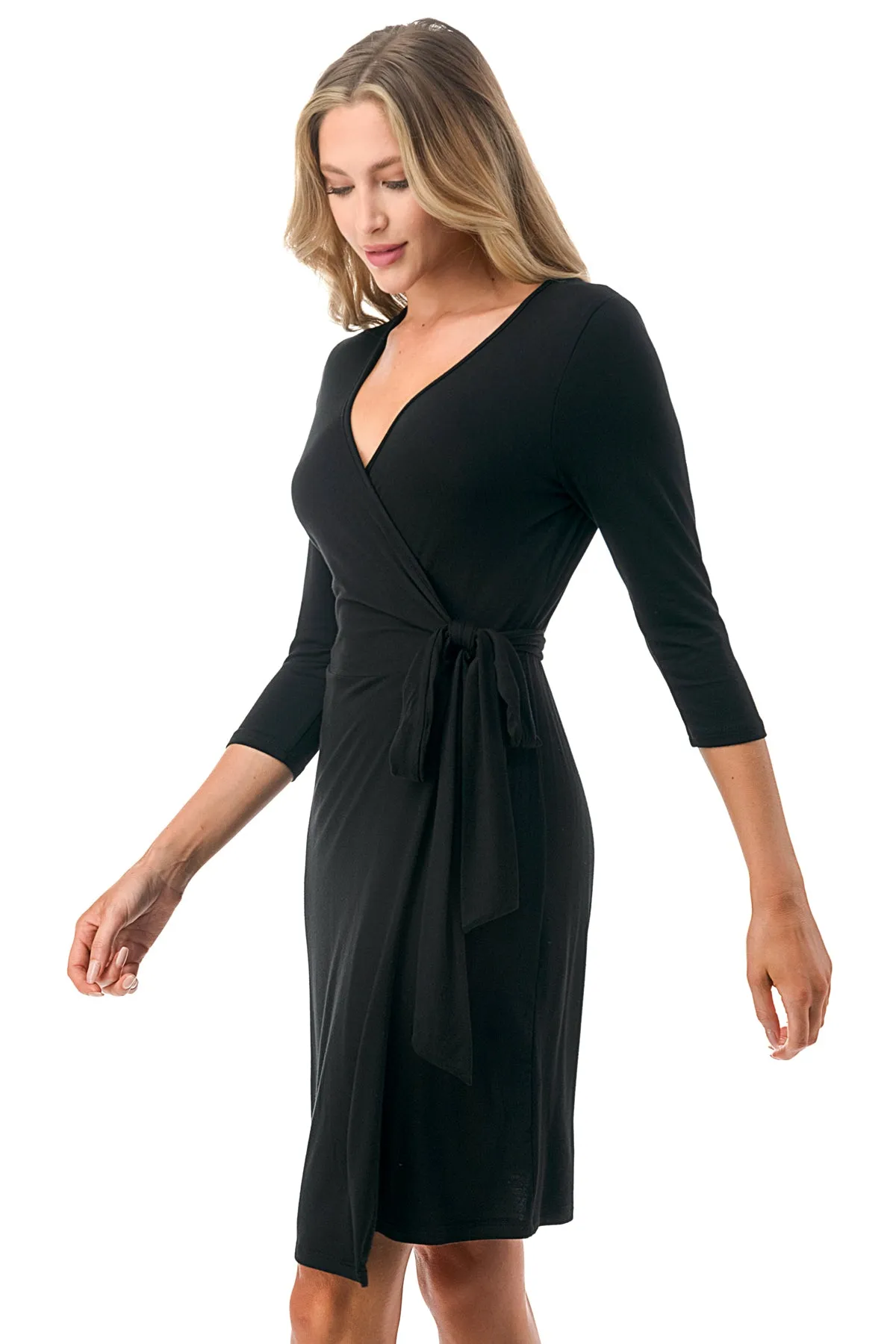 CORDELIA WRAP DRESS (BLACK)- VD3156