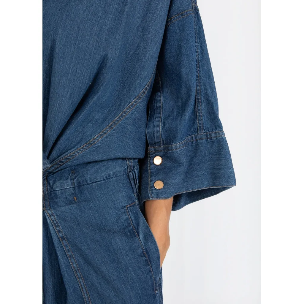 Coster Denim Jumpsuit Button Front