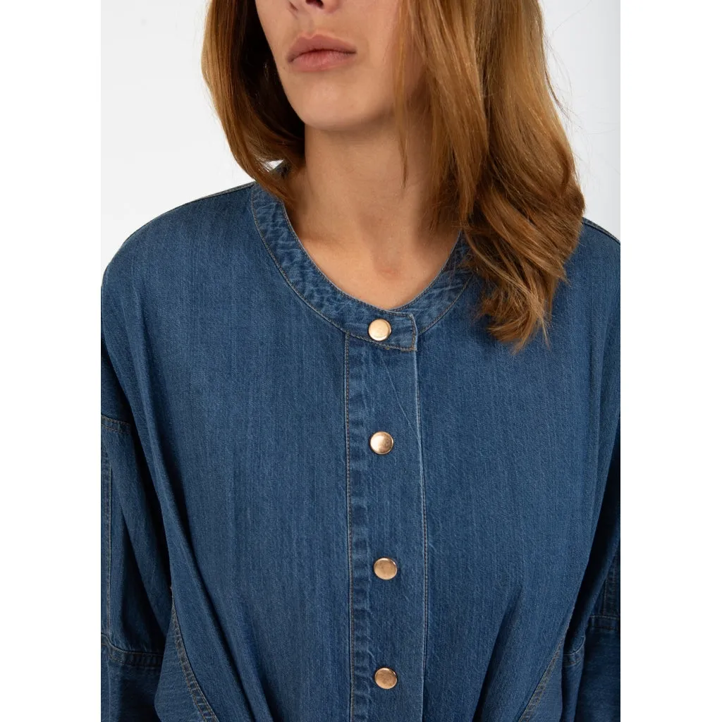 Coster Denim Jumpsuit Button Front