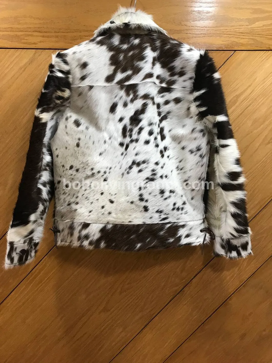 Cowhide Fur Coat Black White