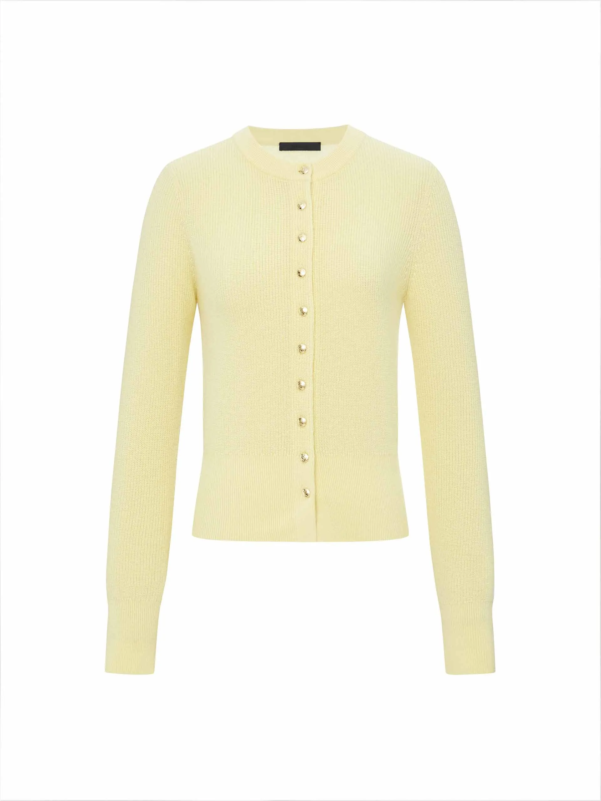 Crew Neck Wool Cardigan